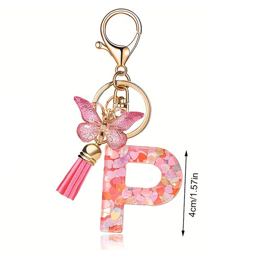 Dazzling Pink Keychain Accessory With Enchanting Butterflies & Glitters - Picture 40 of 50