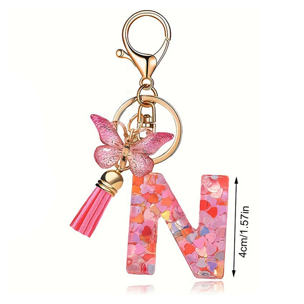 Dazzling Pink Keychain Accessory With Enchanting Butterflies & Glitters - Picture 38 of 50