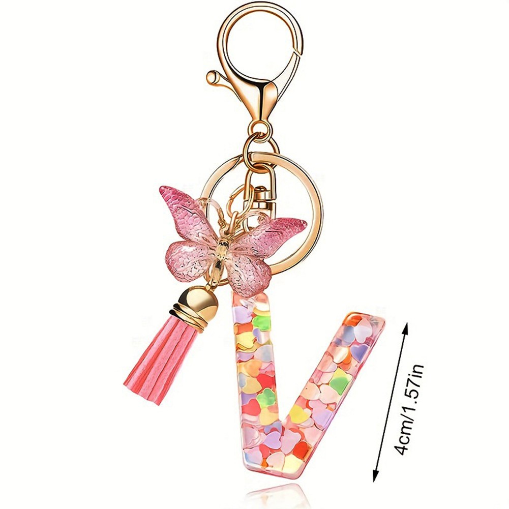 Dazzling Pink Keychain Accessory With Enchanting Butterflies & Glitters - Picture 46 of 50
