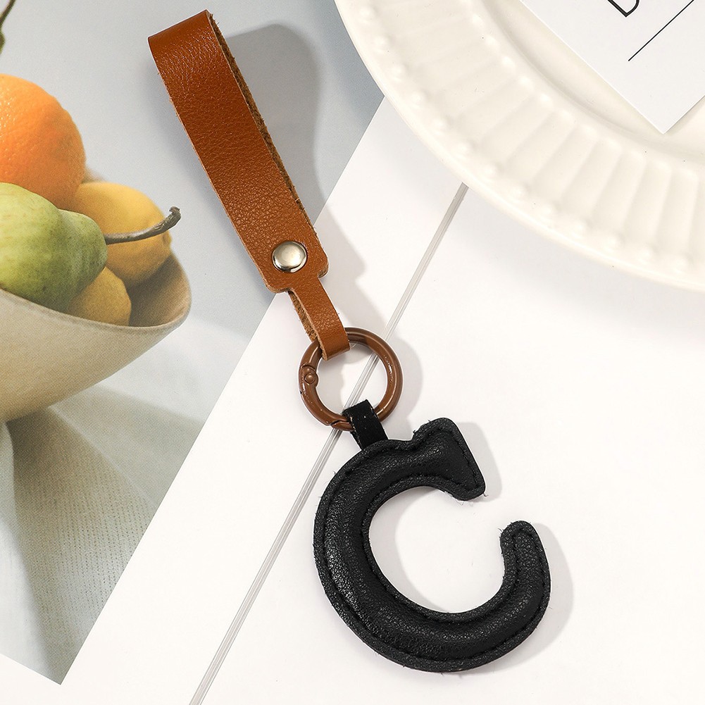 Delightful 26 Letter Leather Keychain Pendant to Add Charm to Your Accessories - Picture 15 of 38