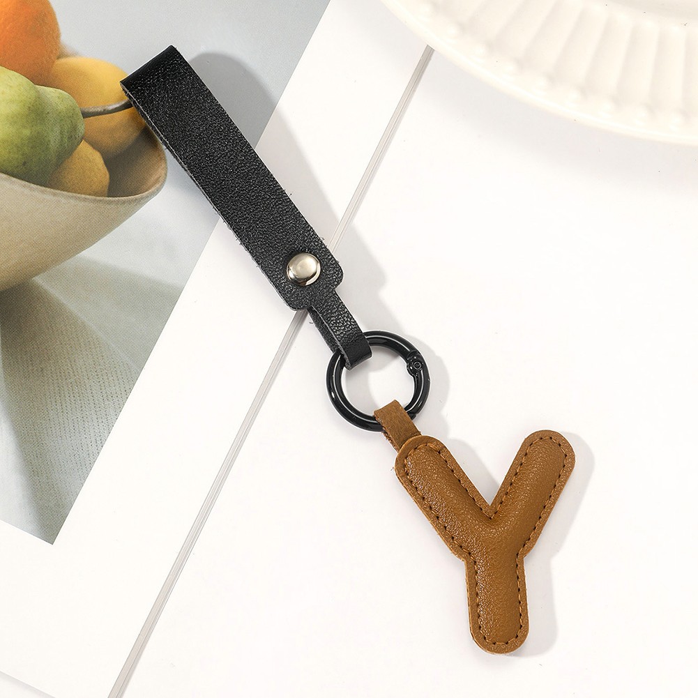 Delightful 26 Letter Leather Keychain Pendant to Add Charm to Your Accessories - Picture 37 of 38