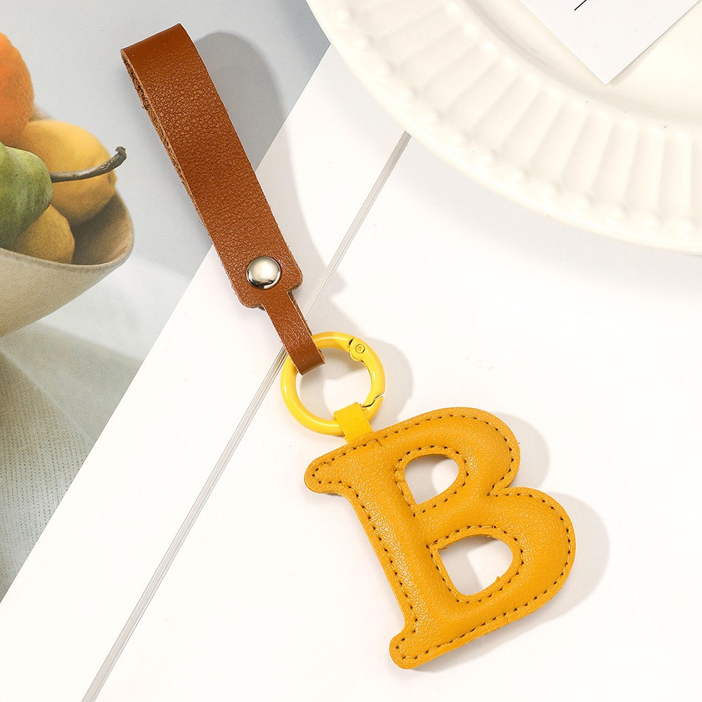 Delightful 26 Letter Leather Keychain Pendant to Add Charm to Your Accessories - Picture 14 of 38