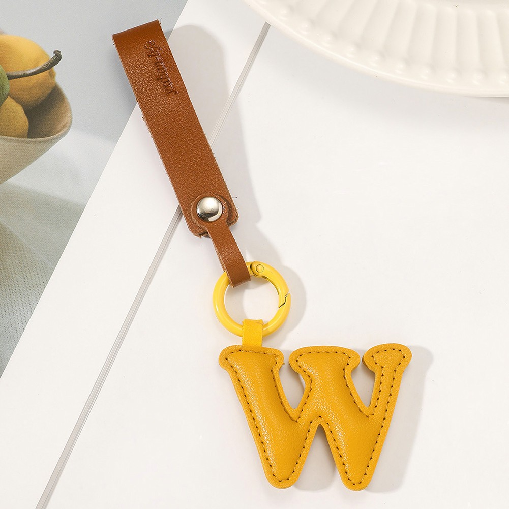 Delightful 26 Letter Leather Keychain Pendant to Add Charm to Your Accessories - Picture 35 of 38