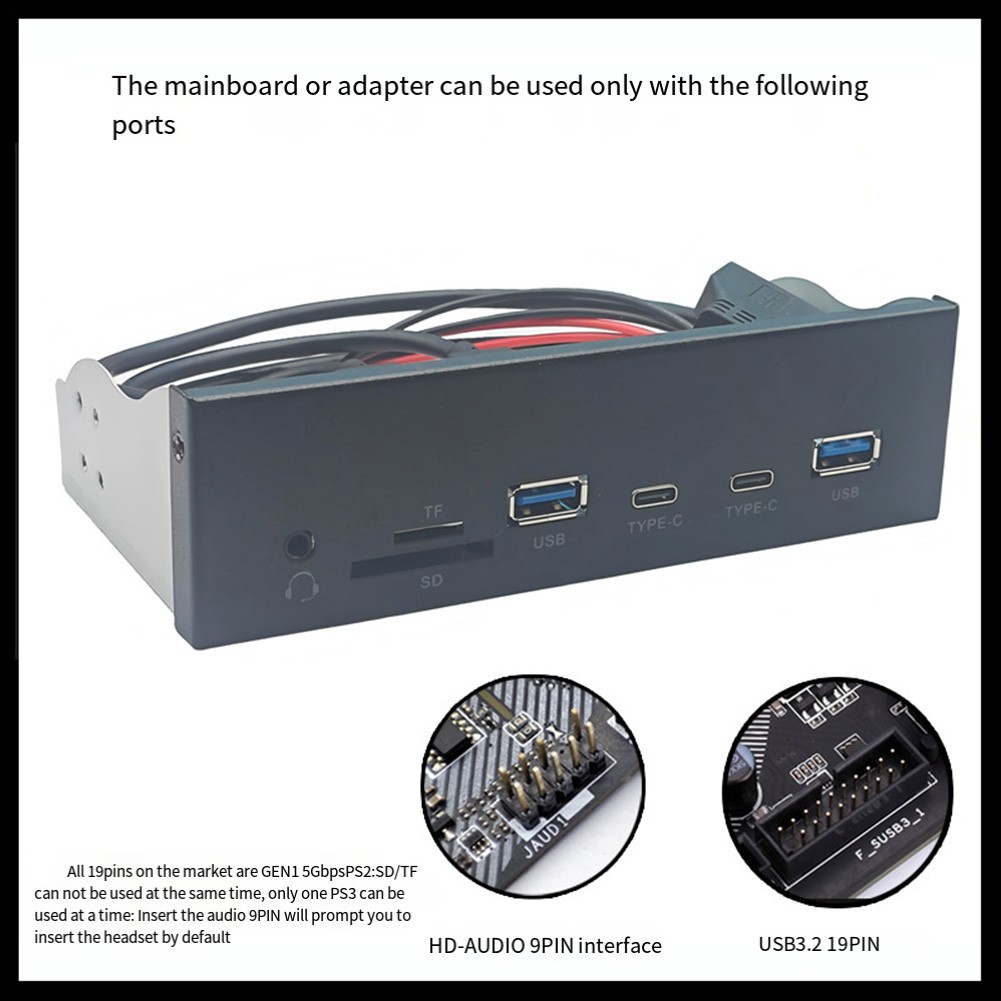 USB 3 2 Gen1 Front Panel USB A Audio Card Reader for Industrial Devices - Picture 8 of 11