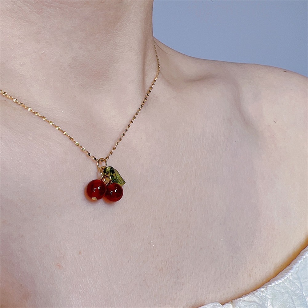 Sleek Red For cherry Necklace for Effortless Fashion in Alloy Material - Picture 13 of 14
