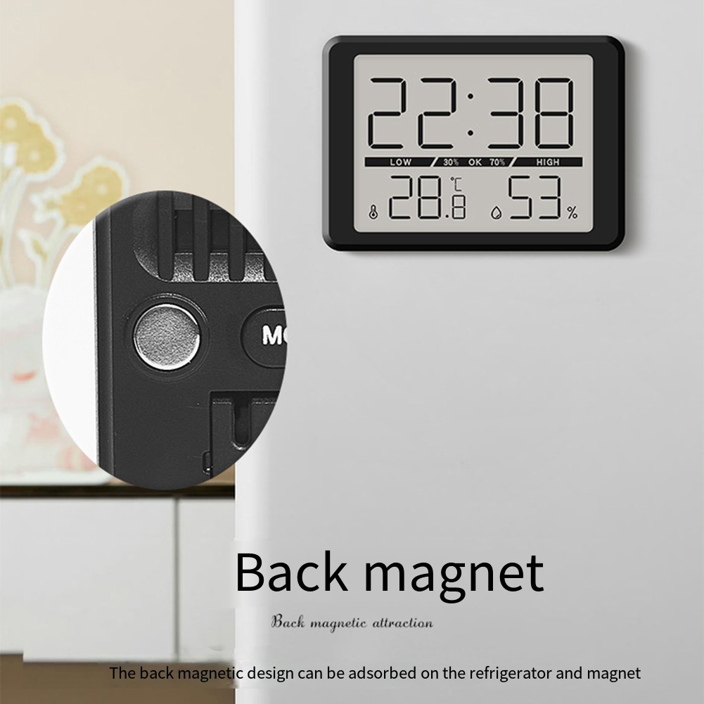 Stilvolle Mini Uhr mit Temperatur- und Luftfeuchtigkeitsanzeige für jeden Raum - Bild 36 von 36
