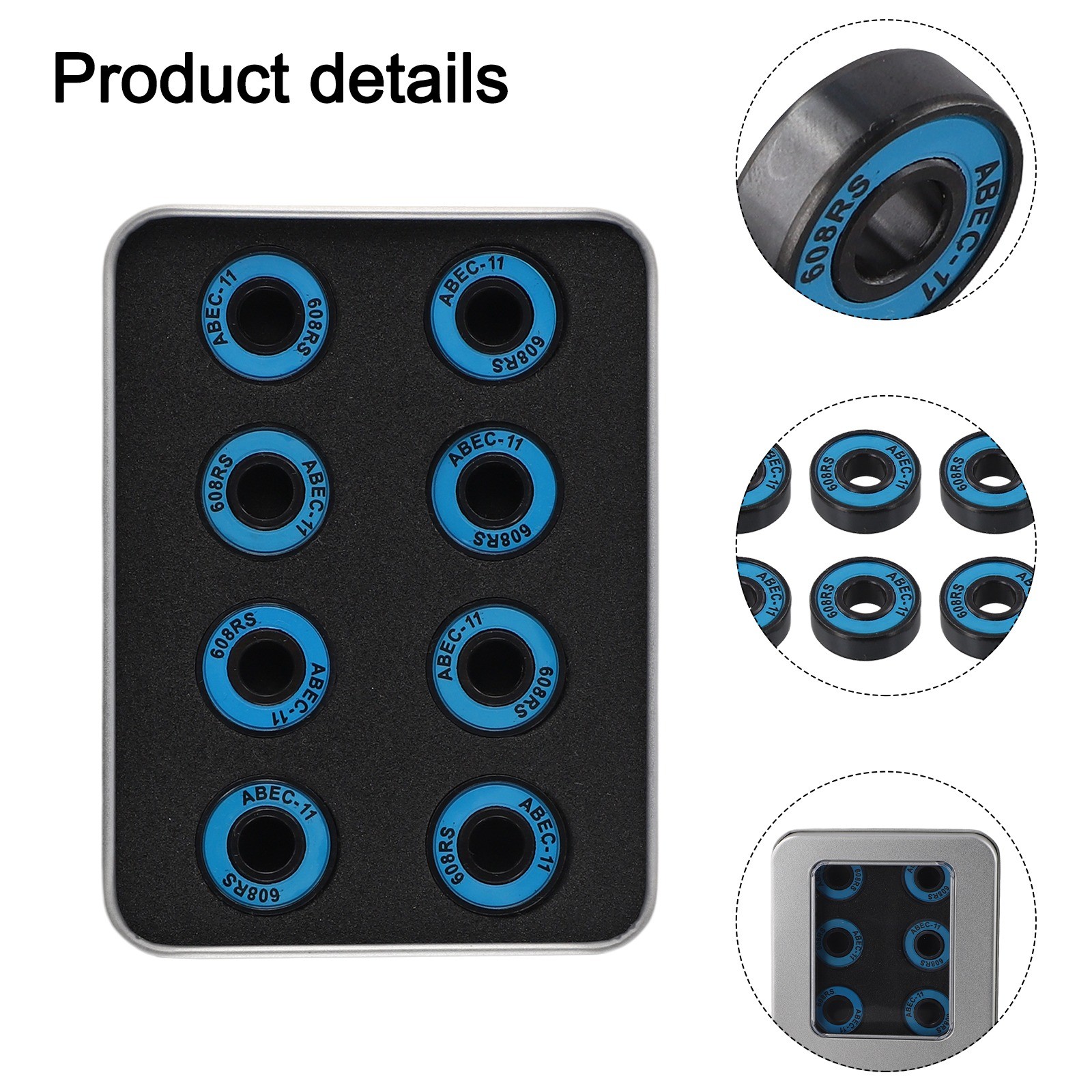 Carbon Steel Skateboard Bearings 608RS 8 pcs for Long Lasting Performance - Picture 15 of 50