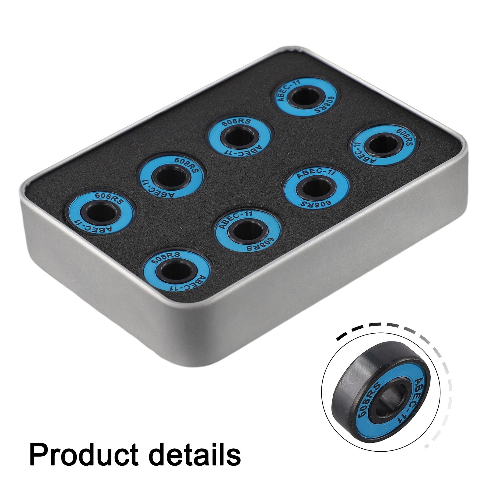 Carbon Steel Skateboard Bearings 608RS 8 pcs for Long Lasting Performance - Picture 13 of 50