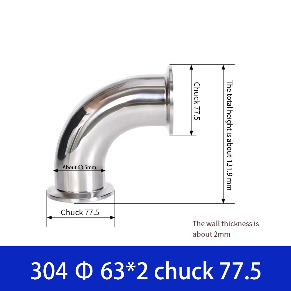 Innovatives 2024 Design Sanitär Tri Clamp 90 Grad Bogen für Rohrleitungssysteme