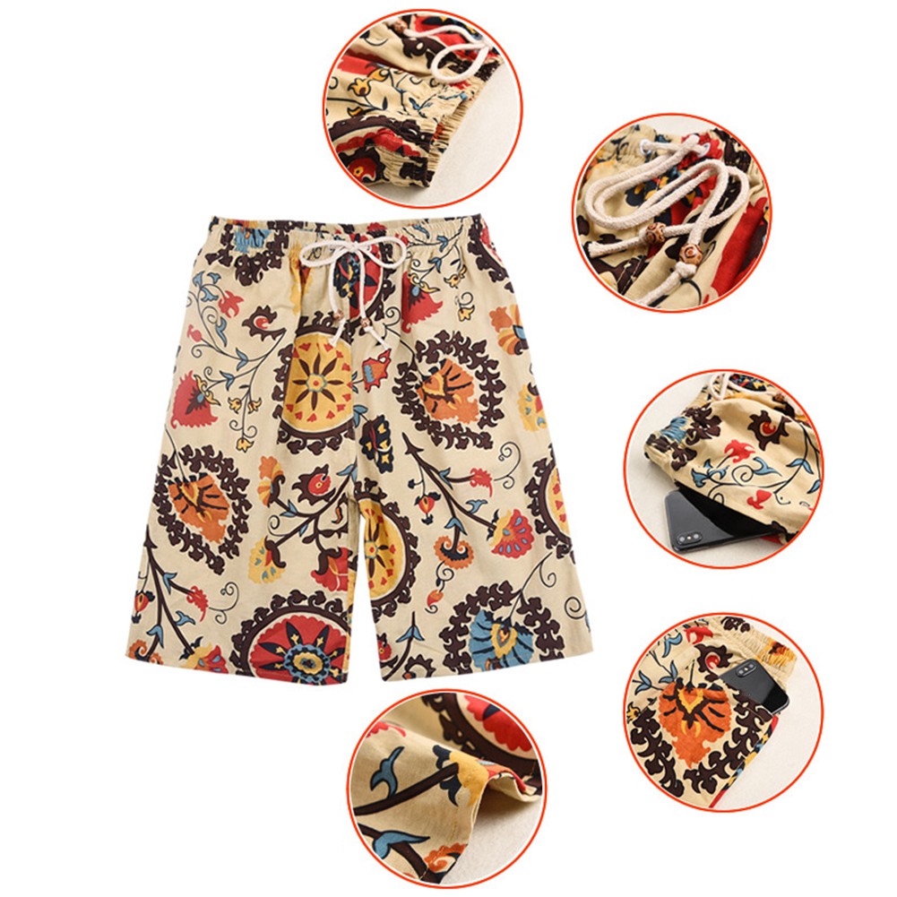 Herren knielange Strandshorts mit Grafikdruck bequeme dünne Passform - Bild 17 von 26