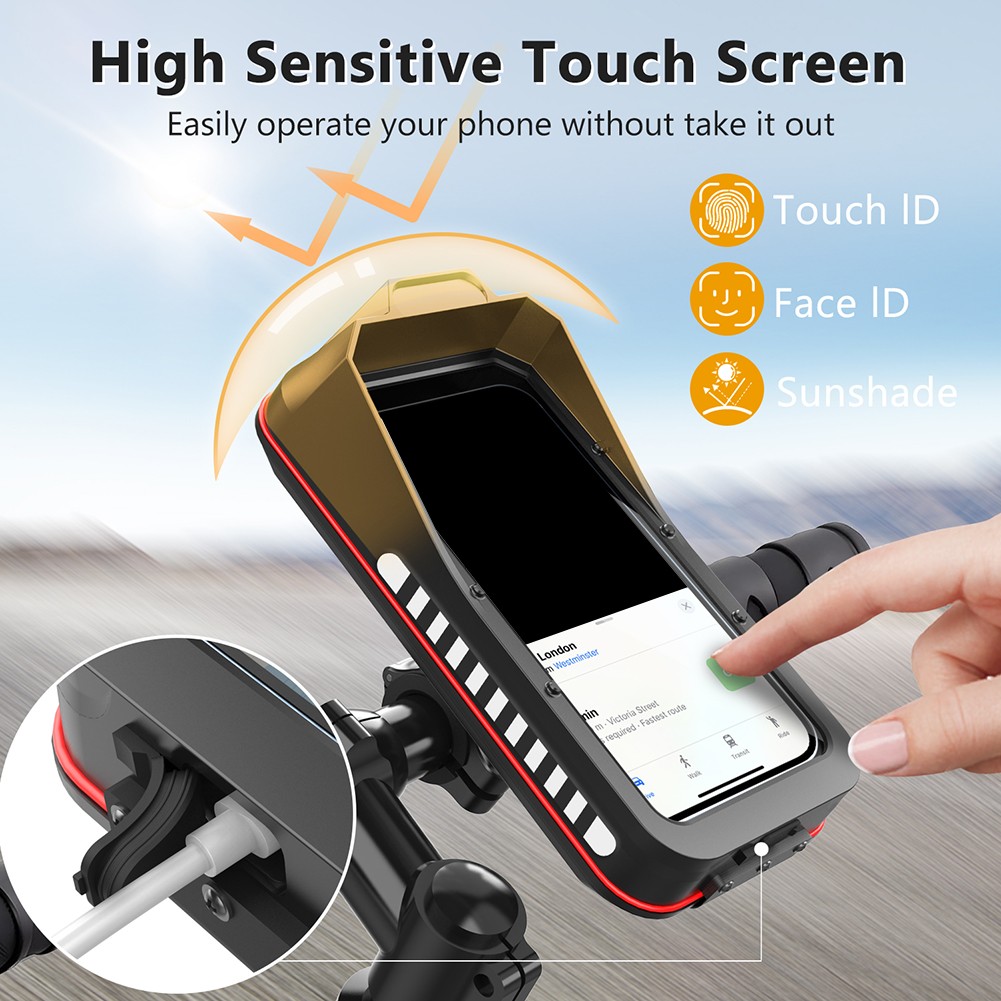 Weather Resistant Phone Holder for Motorcycle and Electric Vehicle Use - Zdjęcie 7 z 12