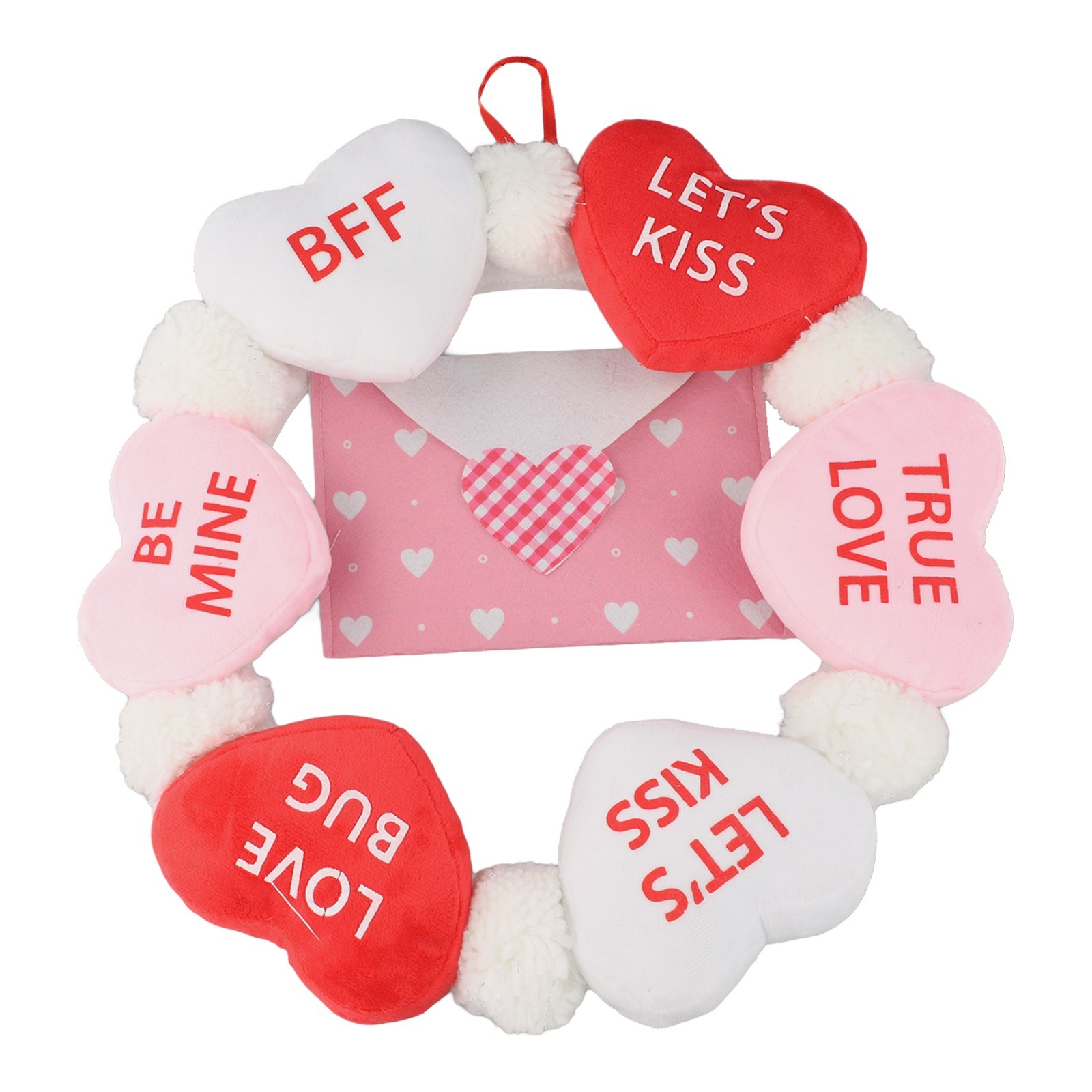 Festive 40cm Valentine Wreath with Soft Love Envelopes for Home Decoration - Picture 38 of 48