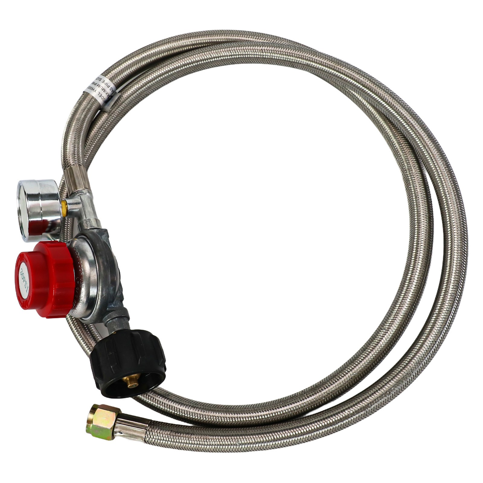 Régulateur Propane Haute Pression avec Manomètre pour Barbecue Extérieur 5FT - Photo 32/40