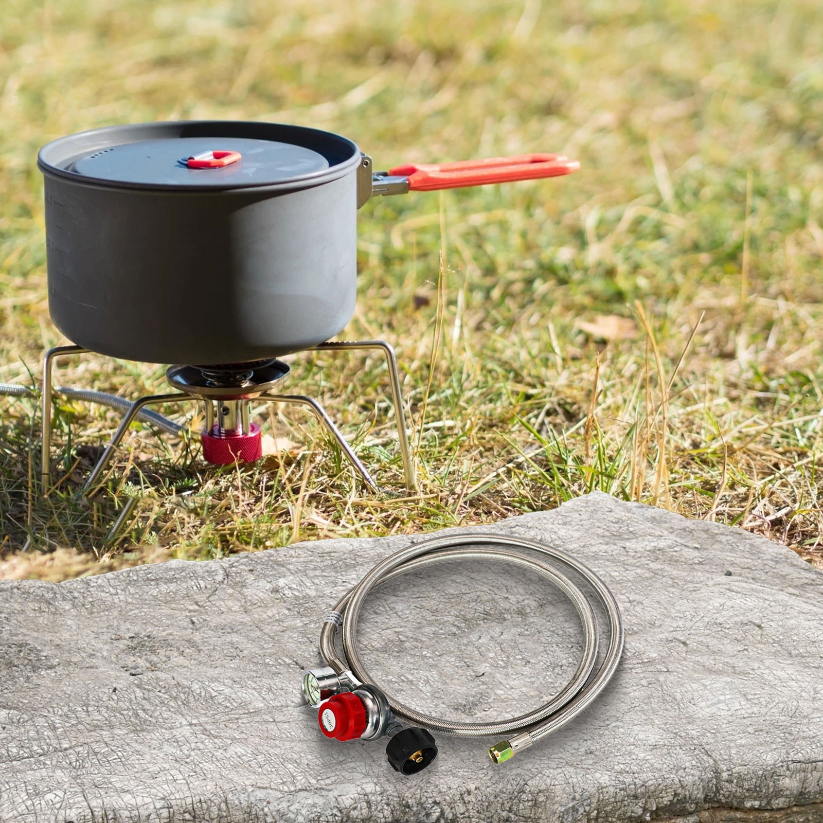 Régulateur Propane Haute Pression avec Manomètre pour Barbecue Extérieur 5FT - Photo 26/40