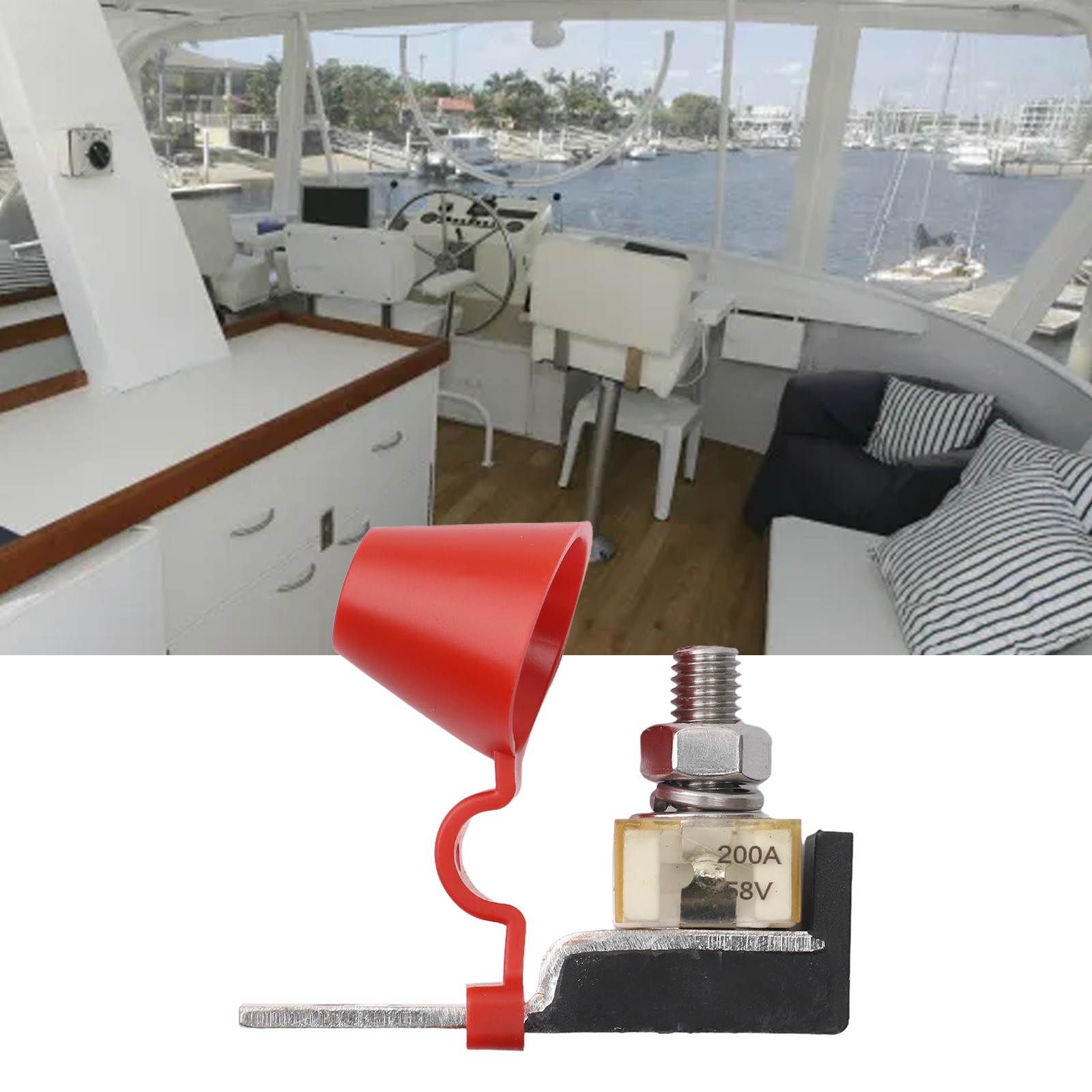 Fuse Holder Kit 100A 150A 200A 250A 300A 58V For Car Marine Boat M8 X1.25 - Picture 34 of 43