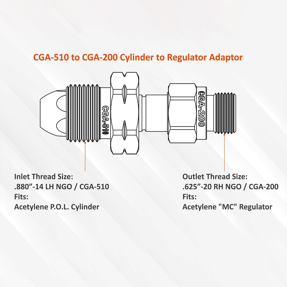Adaptadores de acetileno de cilindro a regulador. CGA-200, CGA-300, CGA-510 y CGA-520 - Imagen 46 de 60