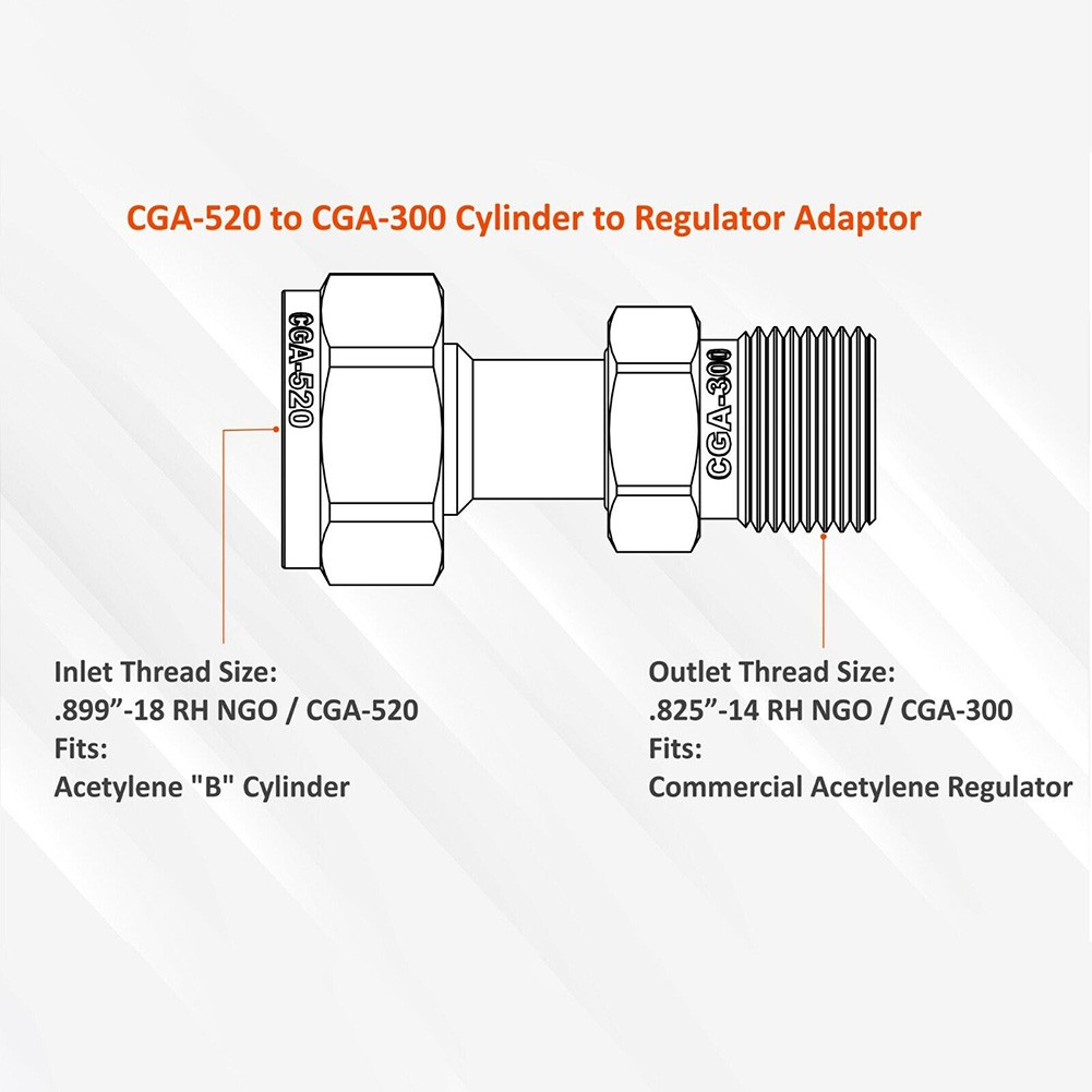 Adaptadores de acetileno de cilindro a regulador. CGA-200, CGA-300, CGA-510 y CGA-520 - Imagen 54 de 60