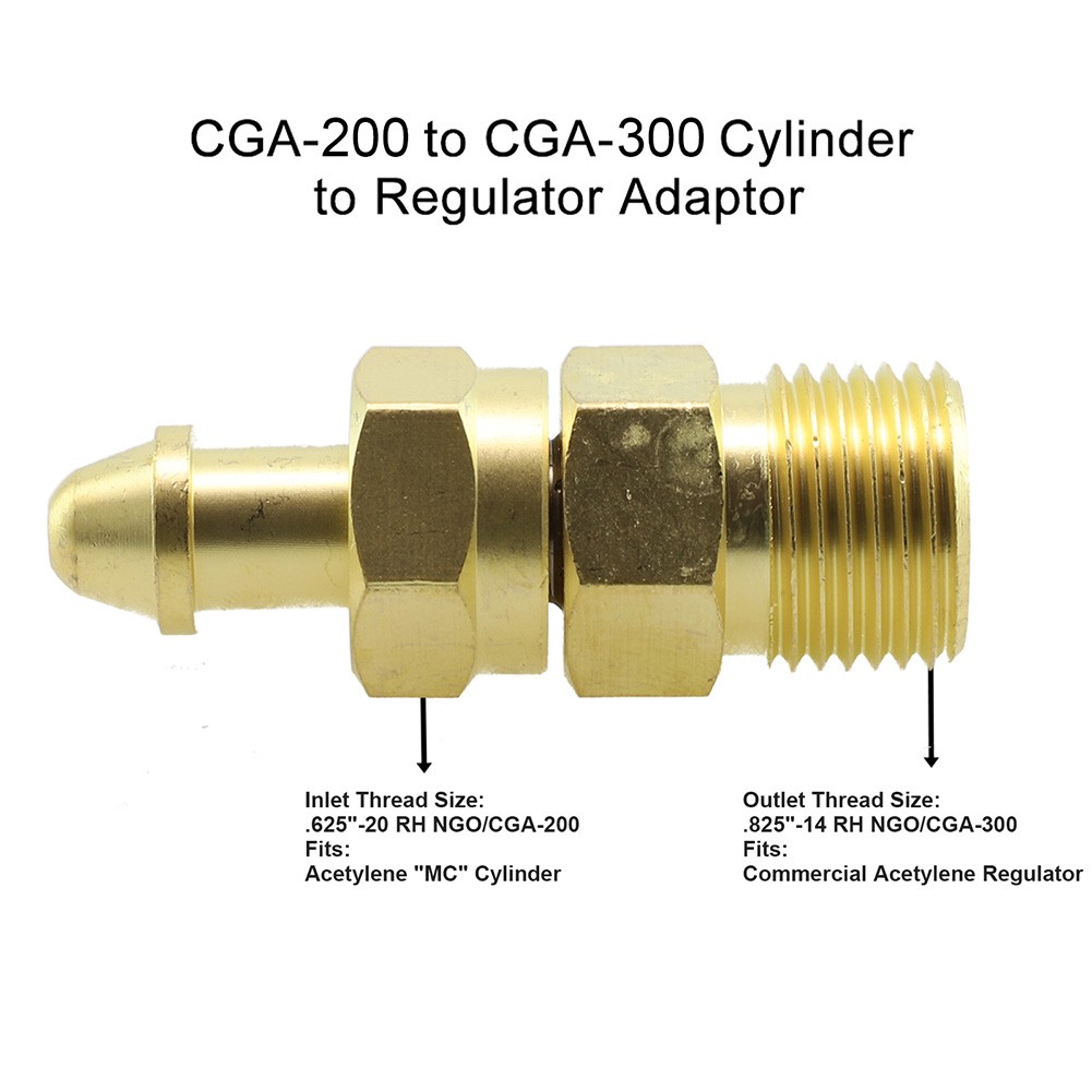 Adaptadores de acetileno de cilindro a regulador. CGA-200, CGA-300, CGA-510 y CGA-520 - Imagen 25 de 60