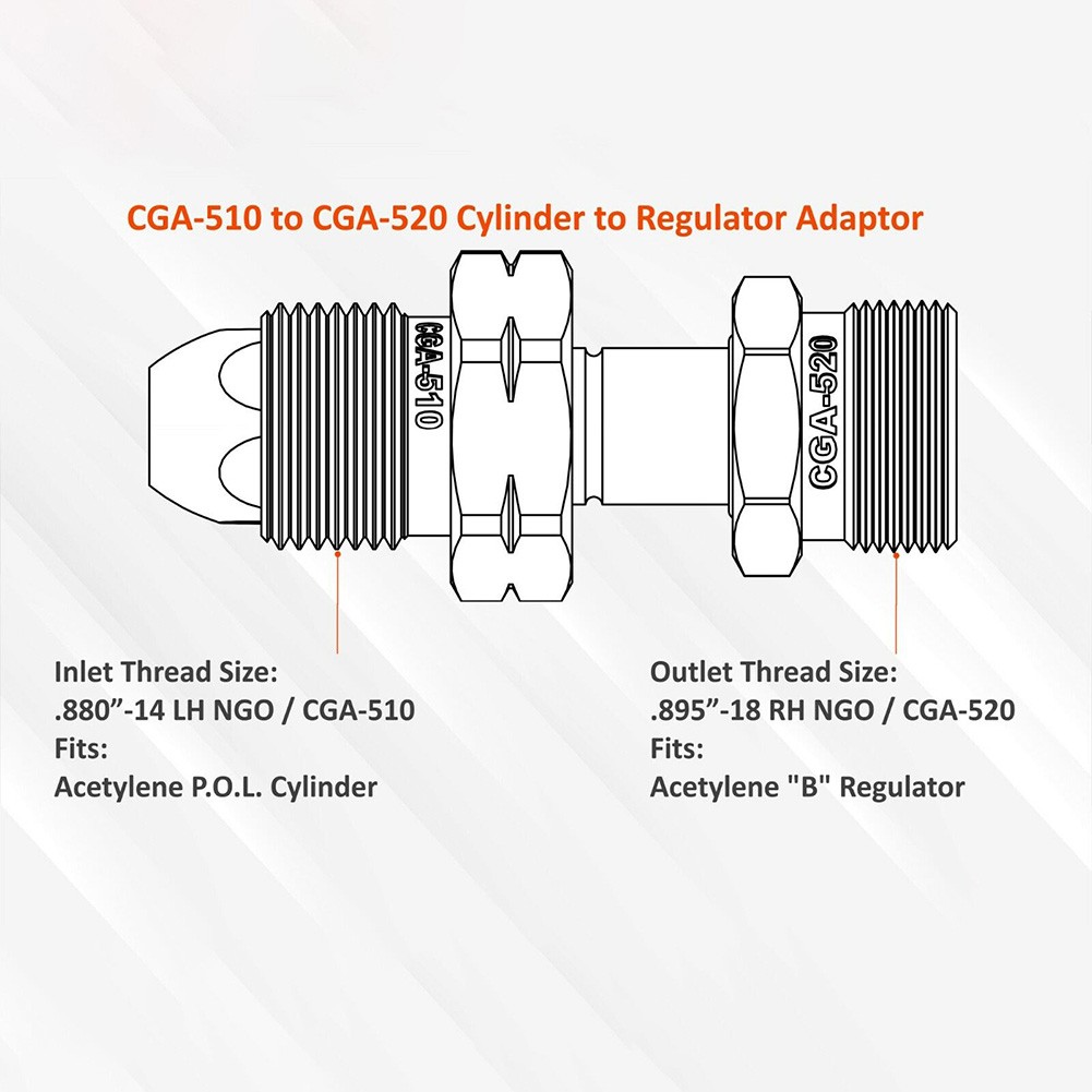 Adaptadores de acetileno de cilindro a regulador. CGA-200, CGA-300, CGA-510 y CGA-520 - Imagen 50 de 60