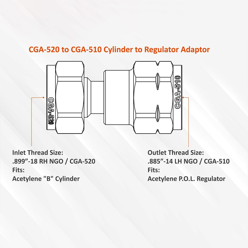 Adaptadores de acetileno de cilindro a regulador. CGA-200, CGA-300, CGA-510 y CGA-520 - Imagen 60 de 60