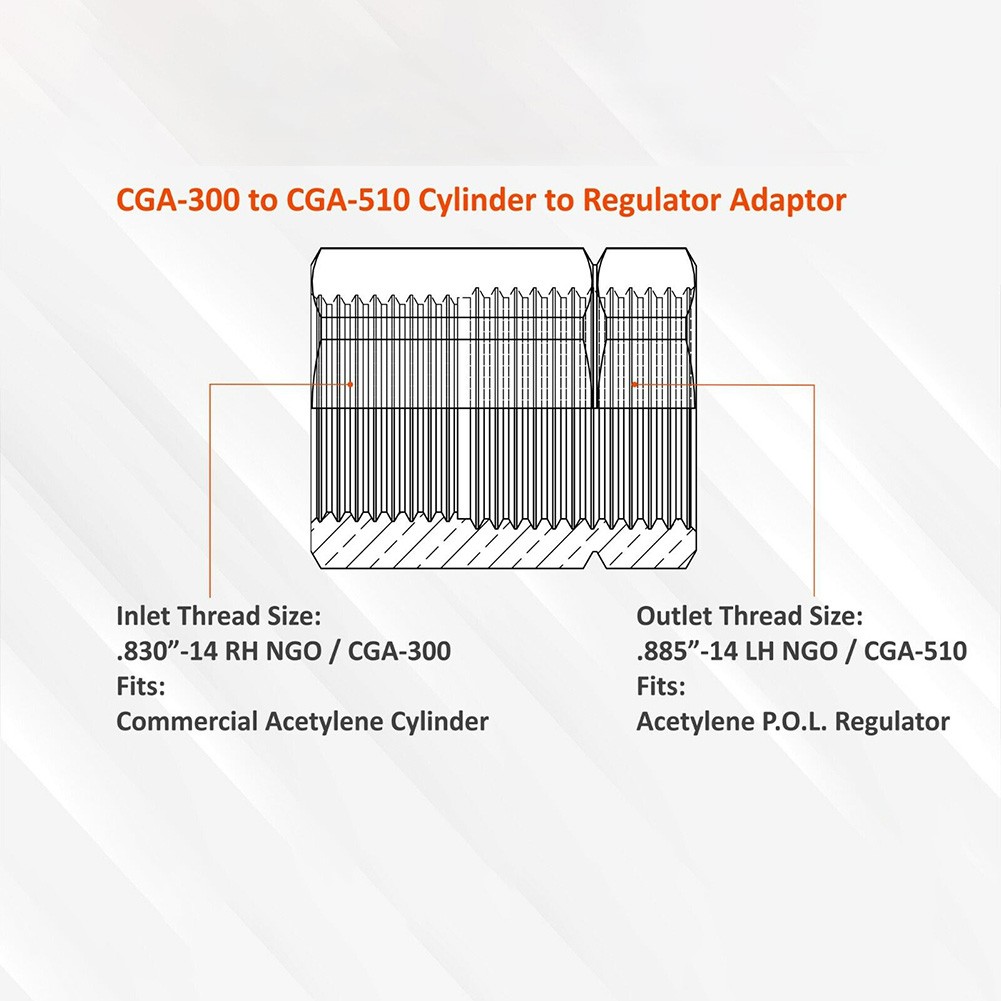 Adaptadores de acetileno de cilindro a regulador. CGA-200, CGA-300, CGA-510 y CGA-520 - Imagen 40 de 60