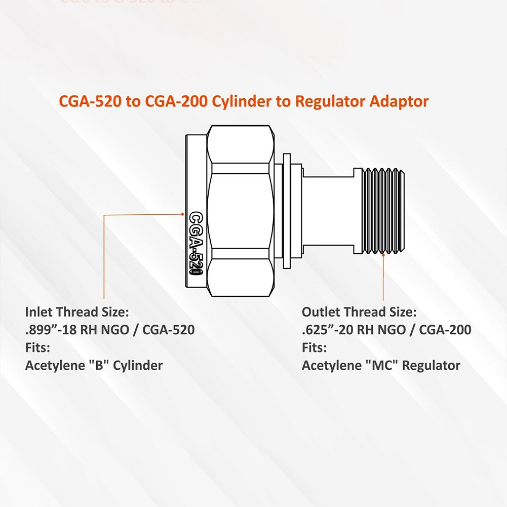 Adaptadores de acetileno de cilindro a regulador. CGA-200, CGA-300, CGA-510 y CGA-520 - Imagen 52 de 60
