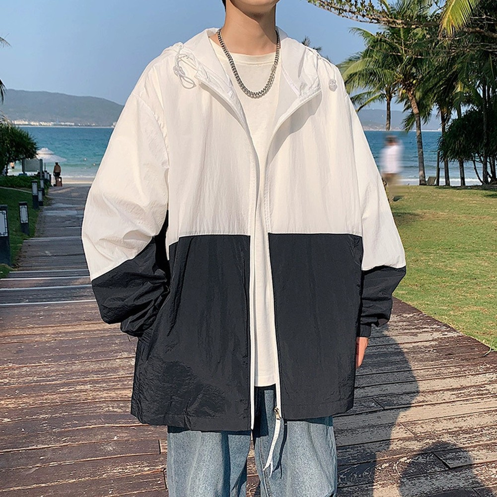 Men's Lightweight Sunscreen Jacket with Hood for Spring and Summer Outdoor Wear - Picture 23 of 51