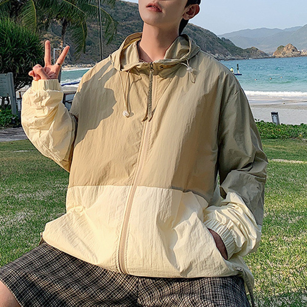 Men's Lightweight Sunscreen Jacket with Hood for Spring and Summer Outdoor Wear - Picture 50 of 51