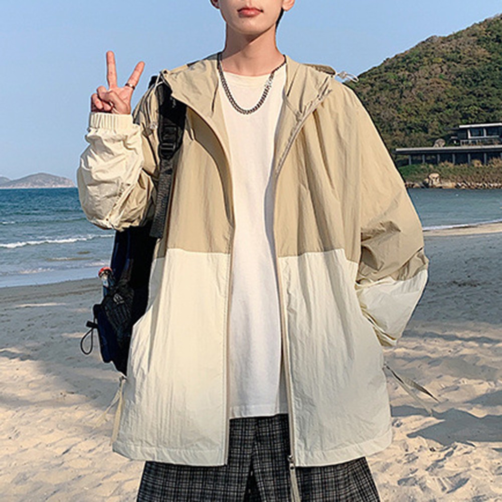 Men's Lightweight Sunscreen Jacket with Hood for Spring and Summer Outdoor Wear - Picture 47 of 51