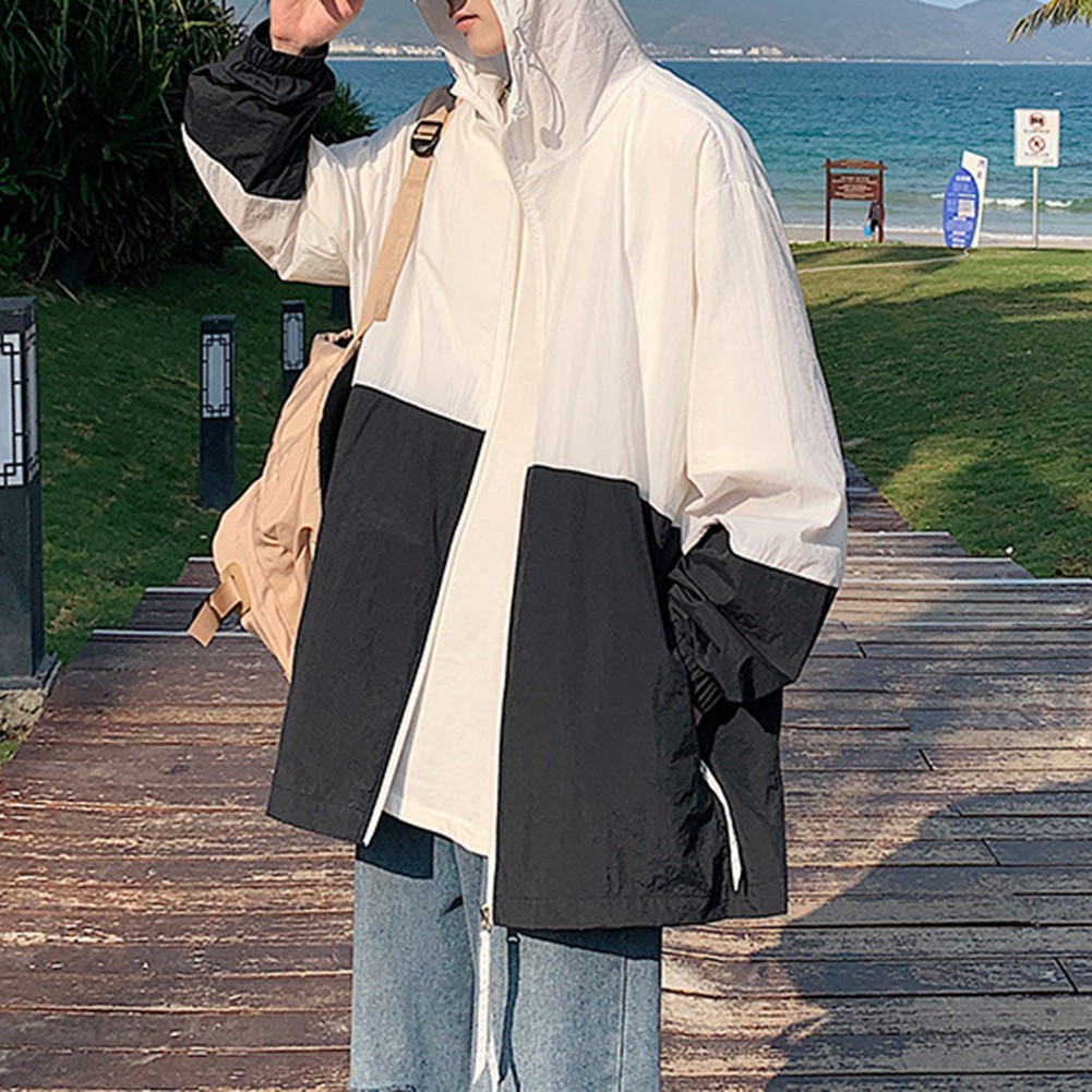 Men's Lightweight Sunscreen Jacket with Hood for Spring and Summer Outdoor Wear - Picture 24 of 51