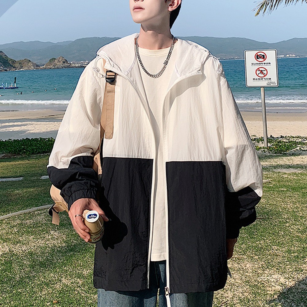 Men's Lightweight Sunscreen Jacket with Hood for Spring and Summer Outdoor Wear - Picture 28 of 51
