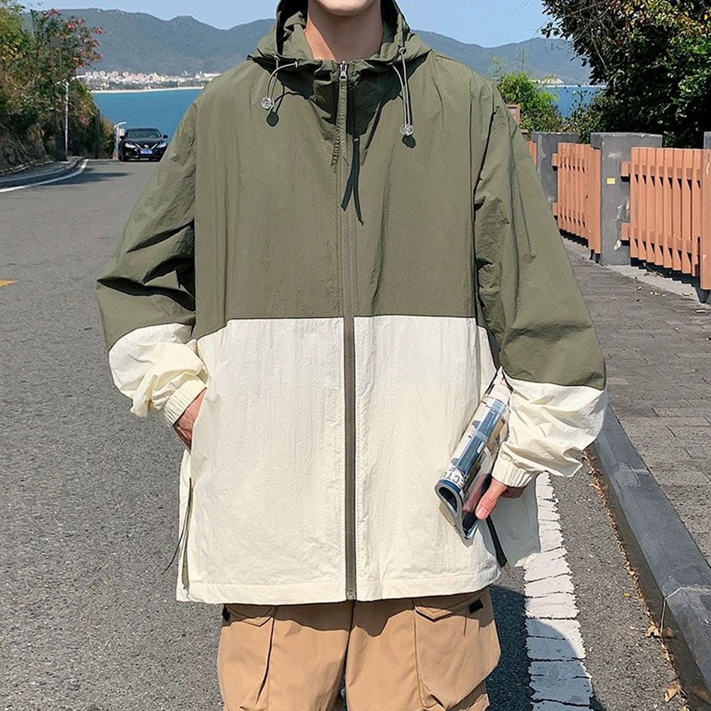 Men's Lightweight Sunscreen Jacket with Hood for Spring and Summer Outdoor Wear - Picture 29 of 51