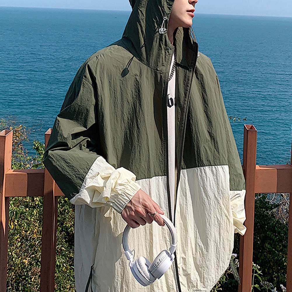 Men's Lightweight Sunscreen Jacket with Hood for Spring and Summer Outdoor Wear - Picture 30 of 51