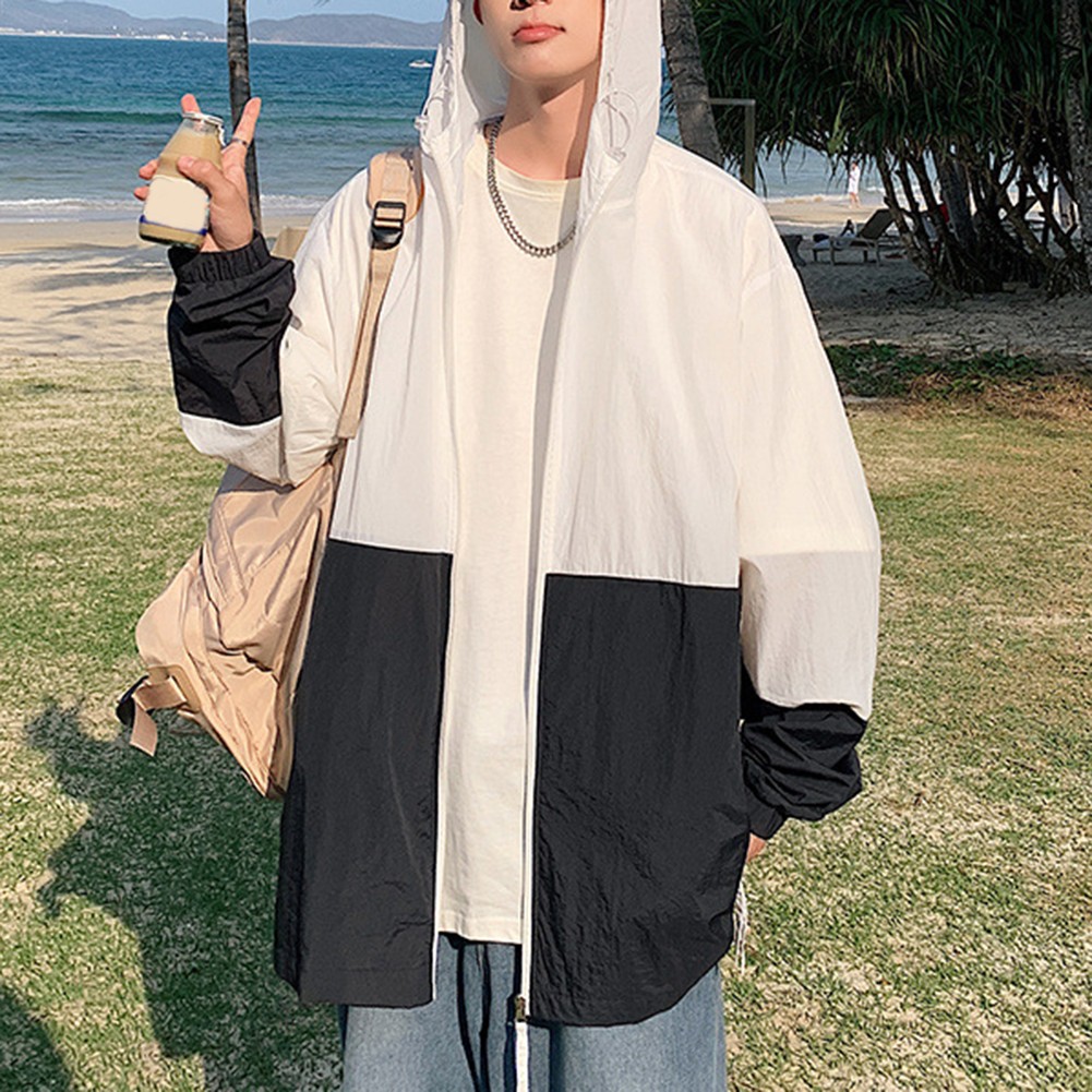 Men's Lightweight Sunscreen Jacket with Hood for Spring and Summer Outdoor Wear - Picture 27 of 51