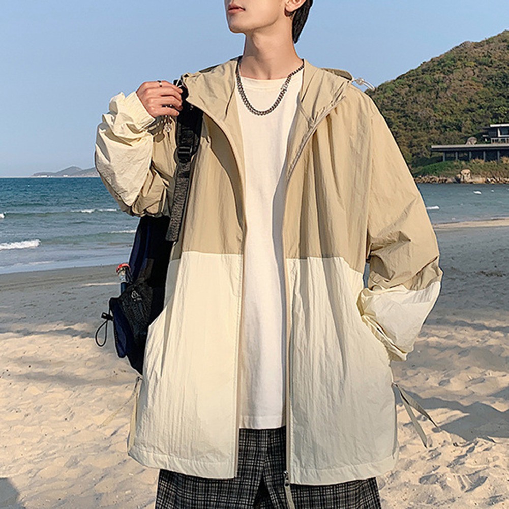 Men's Lightweight Sunscreen Jacket with Hood for Spring and Summer Outdoor Wear - Picture 51 of 51