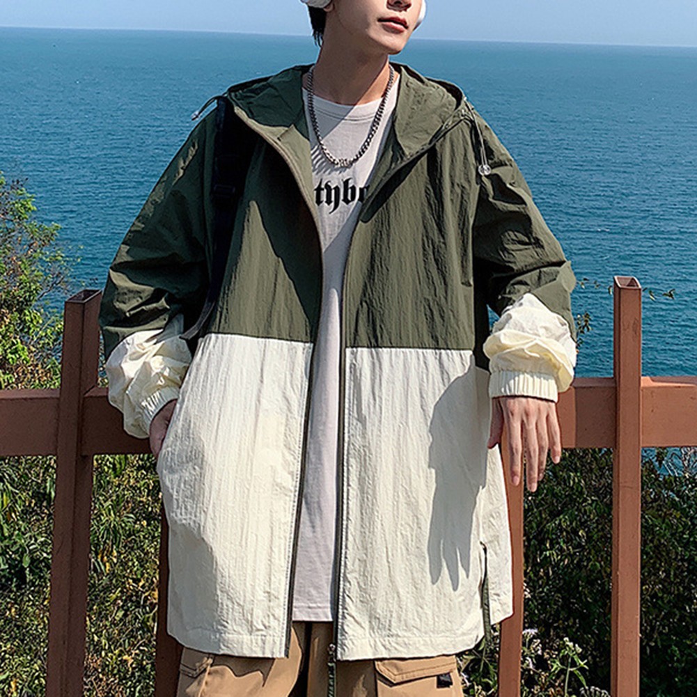 Men's Lightweight Sunscreen Jacket with Hood for Spring and Summer Outdoor Wear - Picture 33 of 51