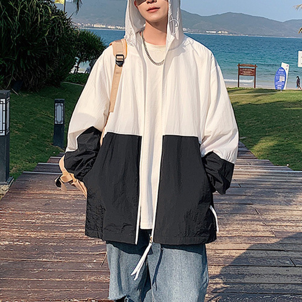 Men's Lightweight Sunscreen Jacket with Hood for Spring and Summer Outdoor Wear - Picture 26 of 51