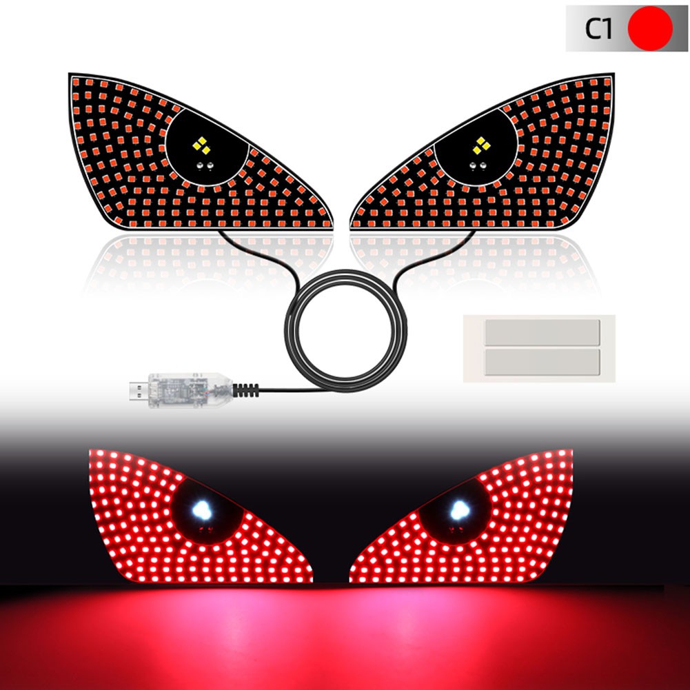 2pcs LED Car Light Rear Window Emoticon USB Sticker for Creative Display - Picture 13 of 18