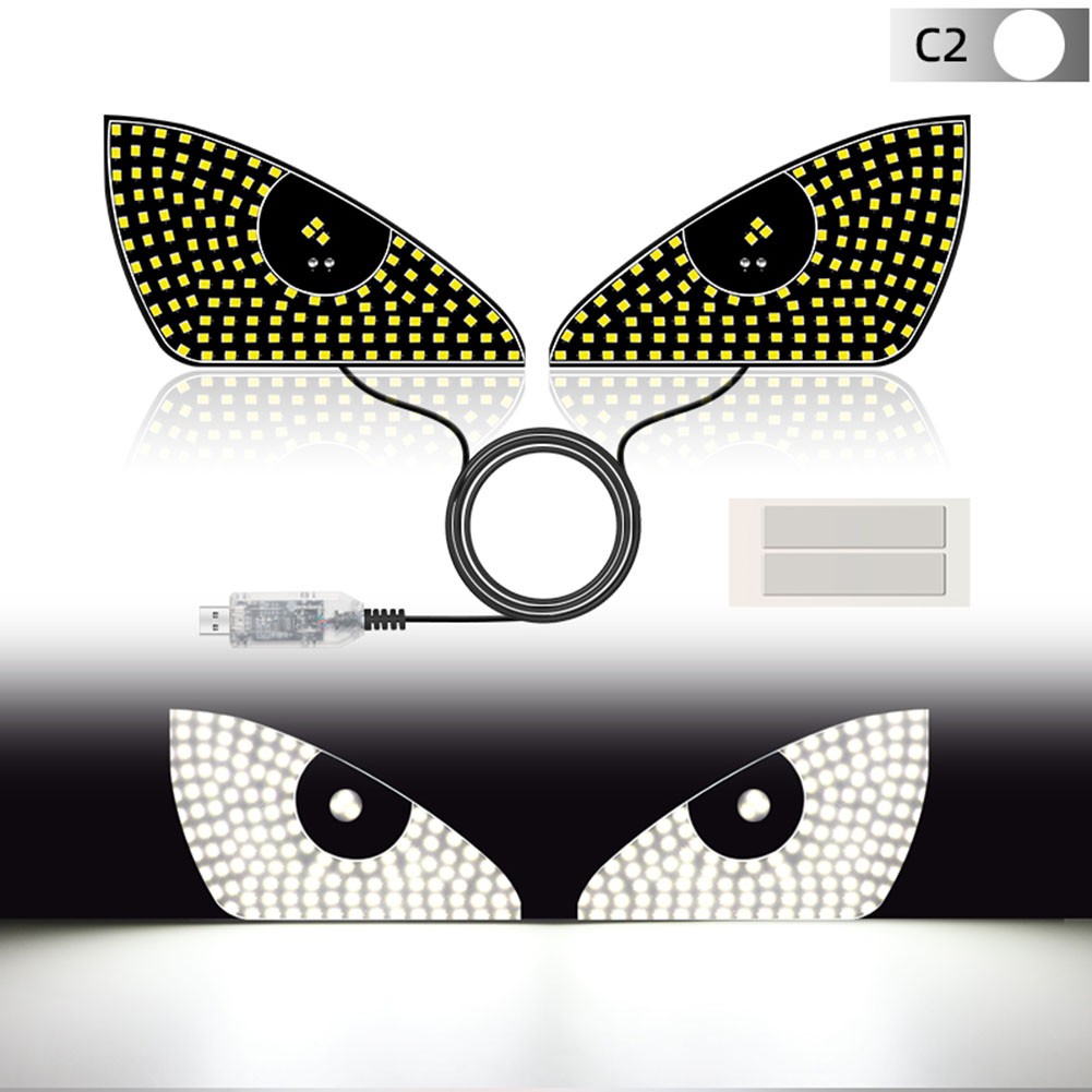 2pcs LED Car Light Rear Window Emoticon USB Sticker for Creative Display - Picture 14 of 18