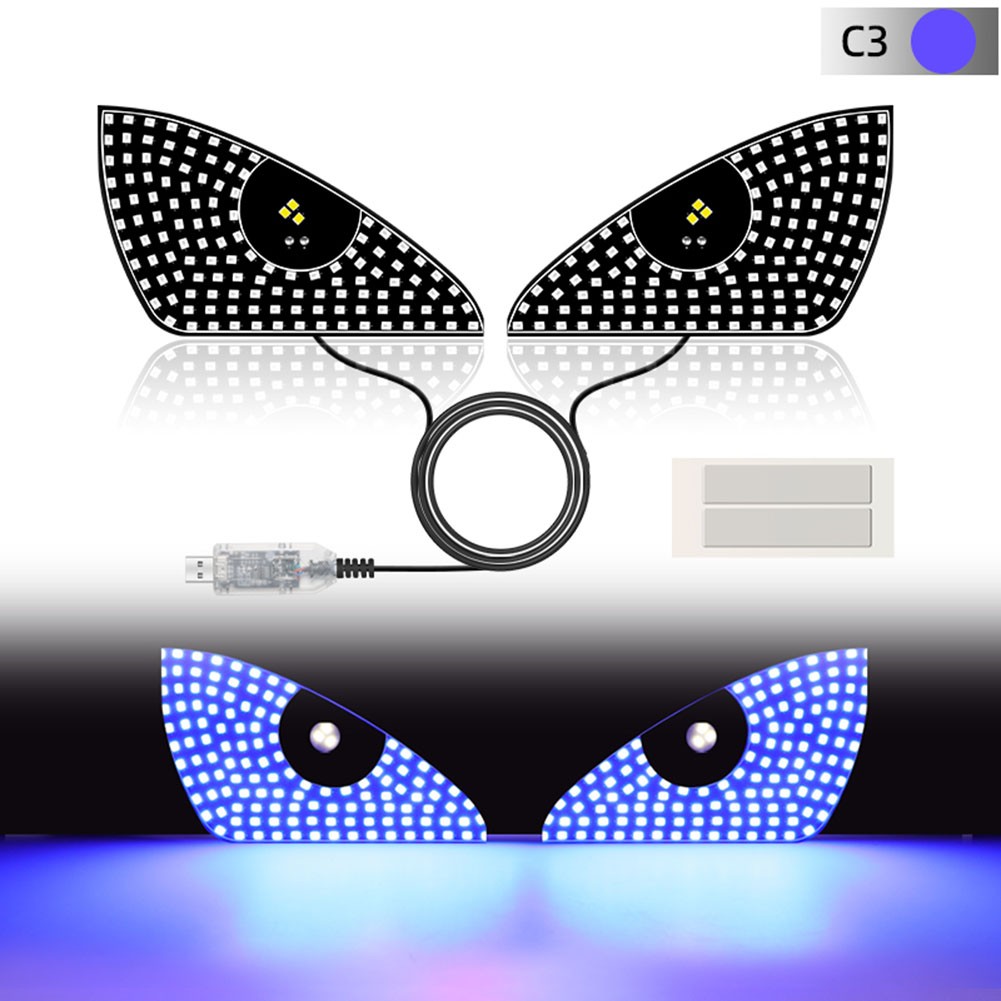 2pcs LED Car Light Rear Window Emoticon USB Sticker for Creative Display - Picture 15 of 18