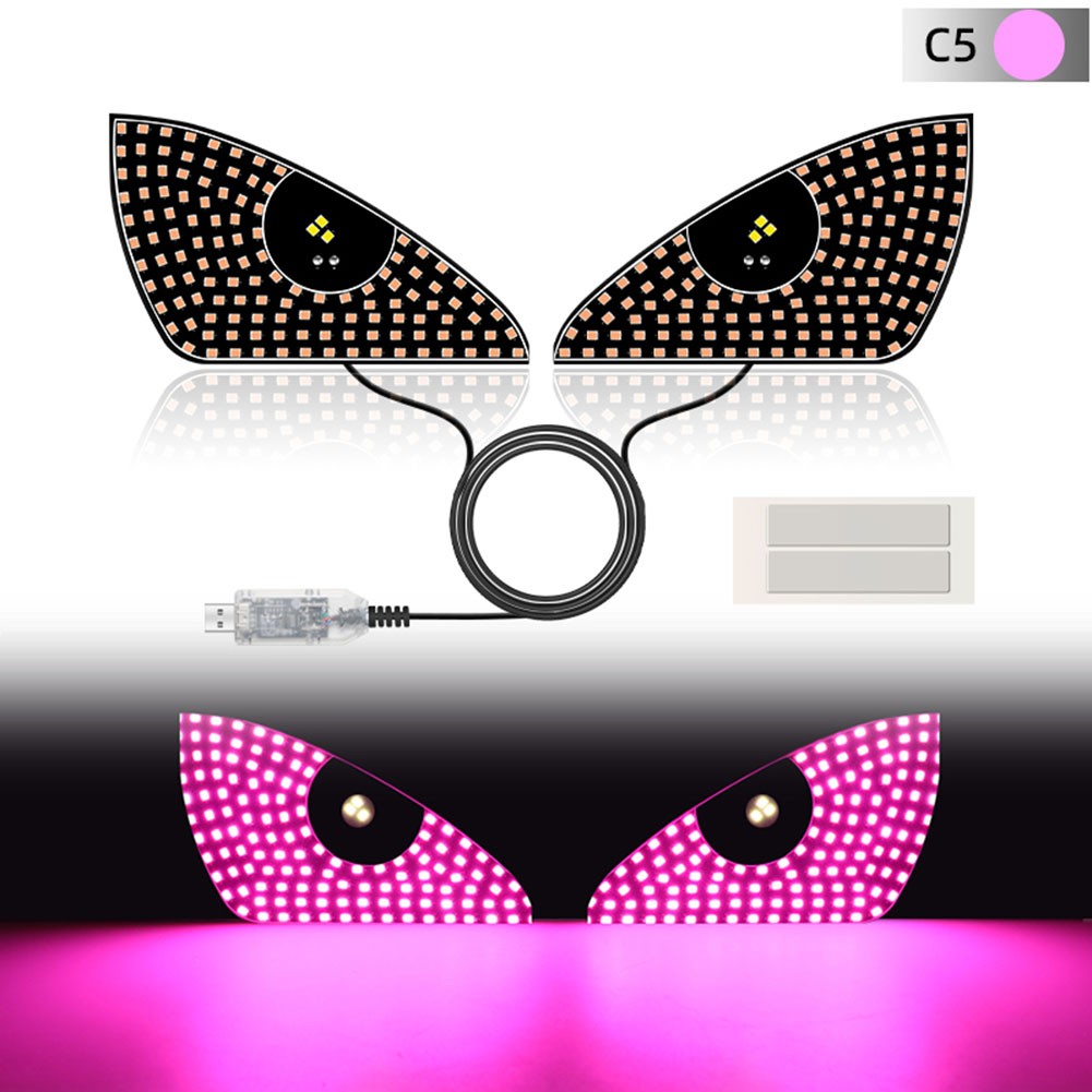 2pcs LED Car Light Rear Window Emoticon USB Sticker for Creative Display - Picture 16 of 18