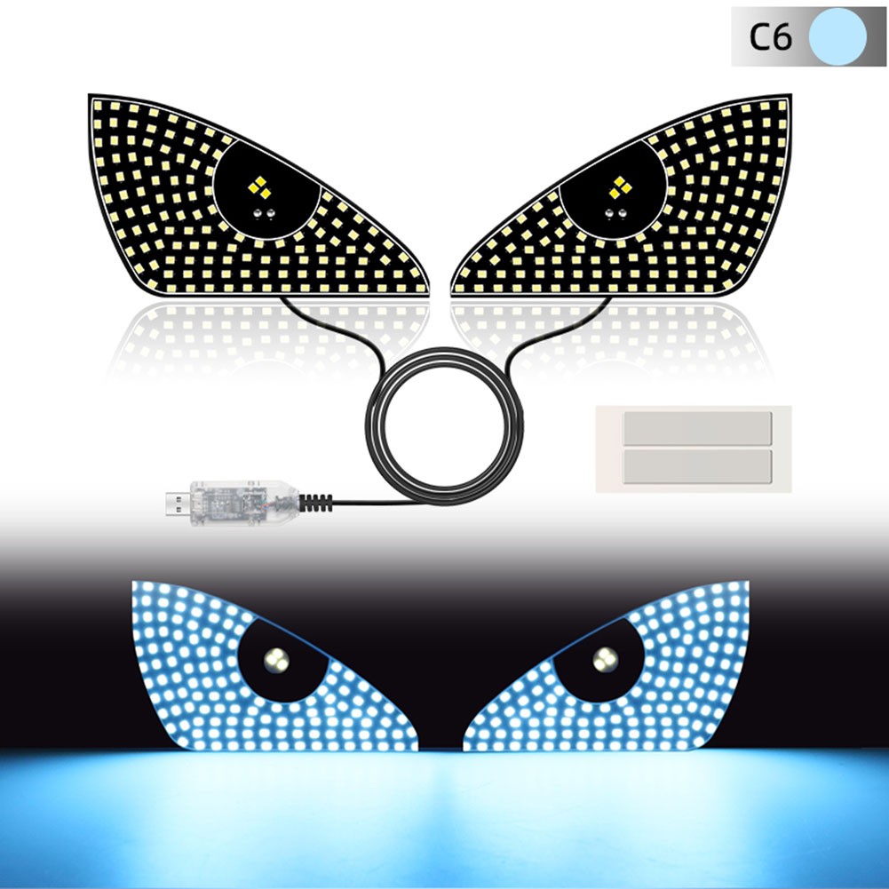 2pcs LED Car Light Rear Window Emoticon USB Sticker for Creative Display - Picture 17 of 18