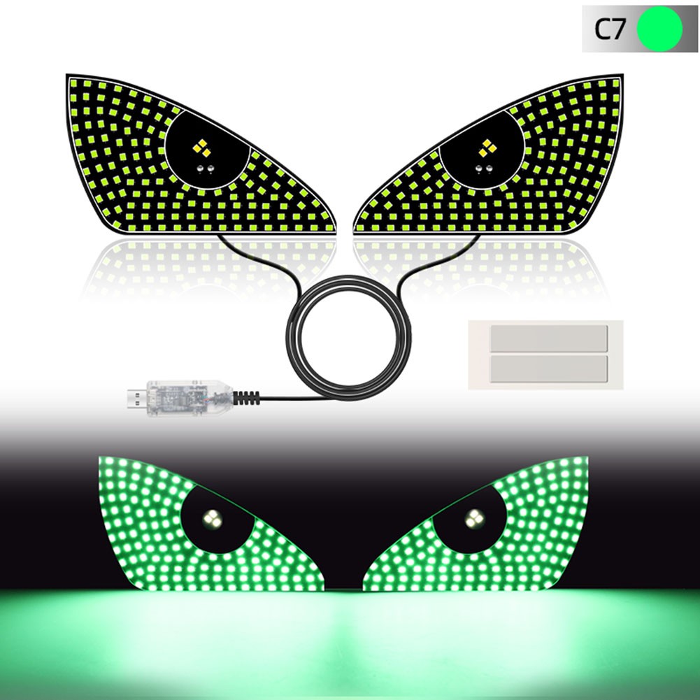 2pcs LED Car Light Rear Window Emoticon USB Sticker for Creative Display - Picture 18 of 18