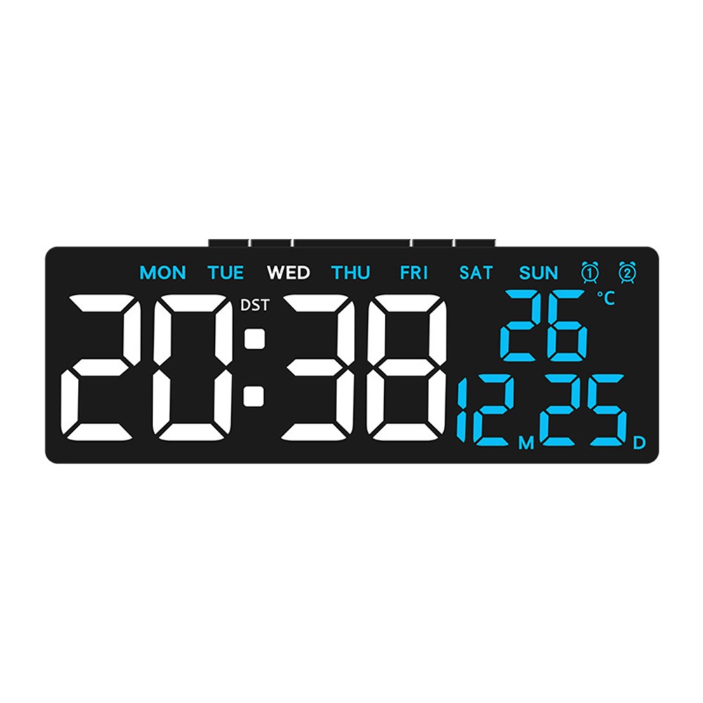 LED Dual Alarm Clock with Comprehensive Display for Weekday Weekend Use