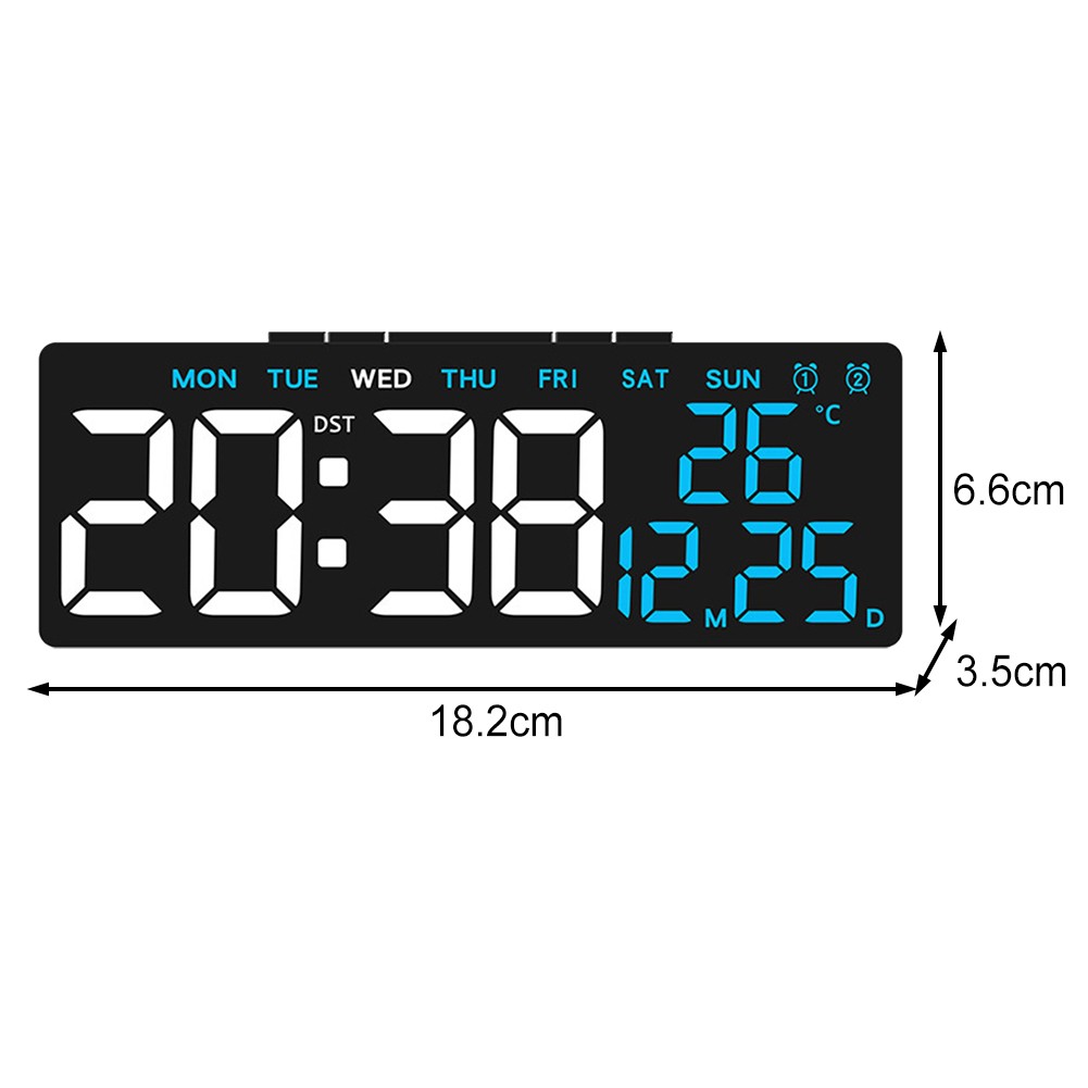 LED Dual Alarm Clock with Comprehensive Display for Weekday Weekend Use