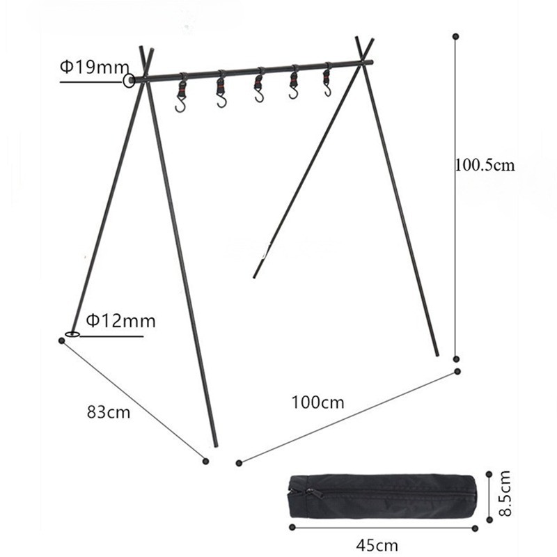 Heavy-Duty Outdoor Camping Triangular Hanging Rack – Easy Setup & Compact