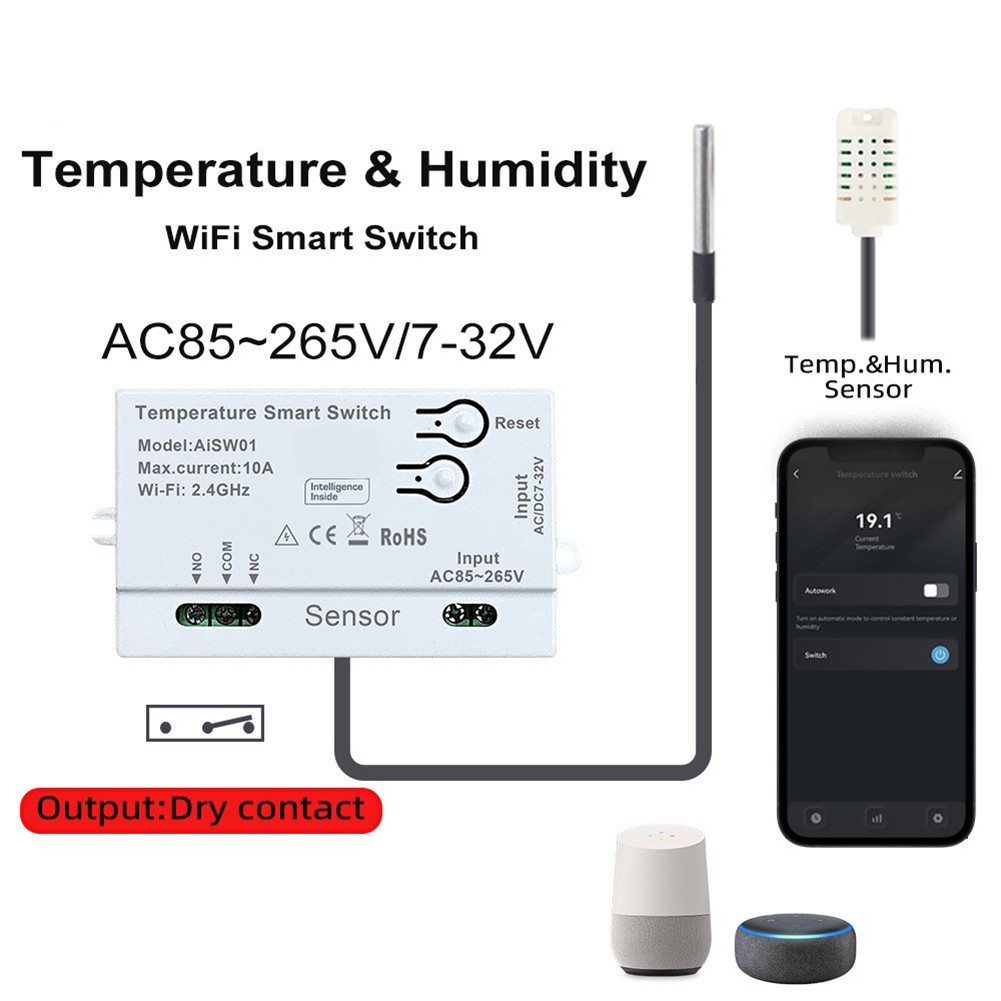 For Tuya App Enabled Smart Home Sensor Switch for Climate Control Solutions