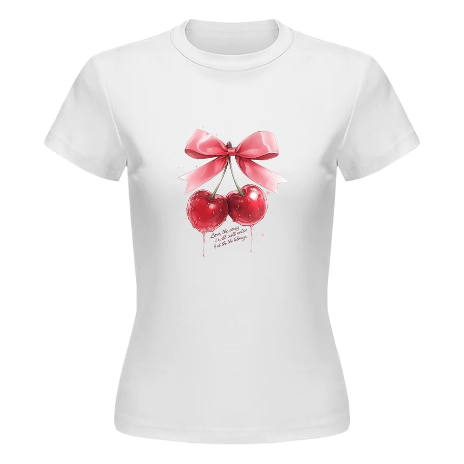 Camiseta para mujer estilo coreano manga corta cuello redondo con estampados de moda - Imagen 10 de 10