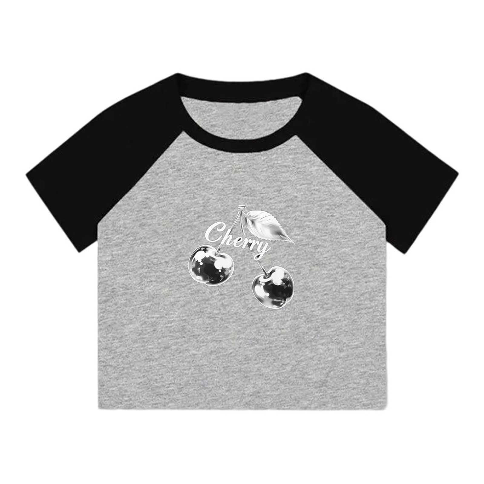 Prendas para el torso ajustadas de verano de manga corta con estampado de frutas coreanas ajustadas cómodas de usar - Imagen 12 de 15