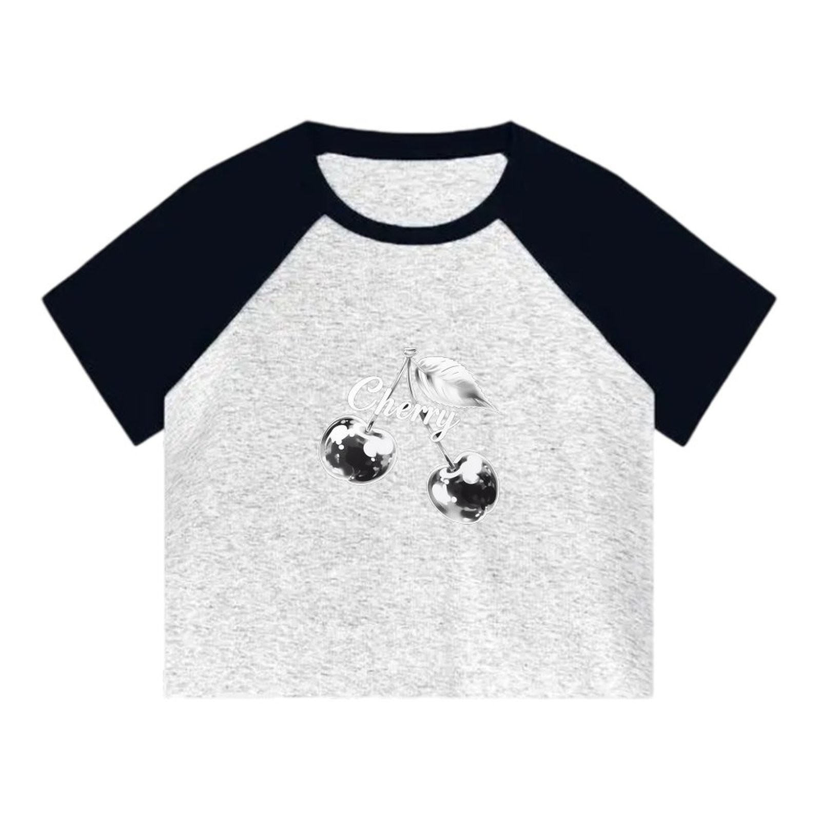 Prendas para el torso ajustadas de verano de manga corta con estampado de frutas coreanas ajustadas cómodas de usar - Imagen 11 de 15